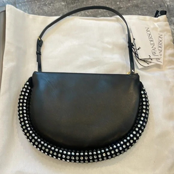 NWT JW ANDERSON BLACK CRYSTAL BUMPER MOON BAG - Picture 6 of 12